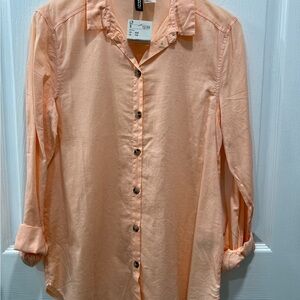 H&M Peach Button-Up Blouse